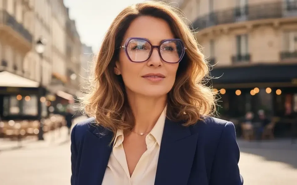 women optical frame PER02491 with metal monoblock temples