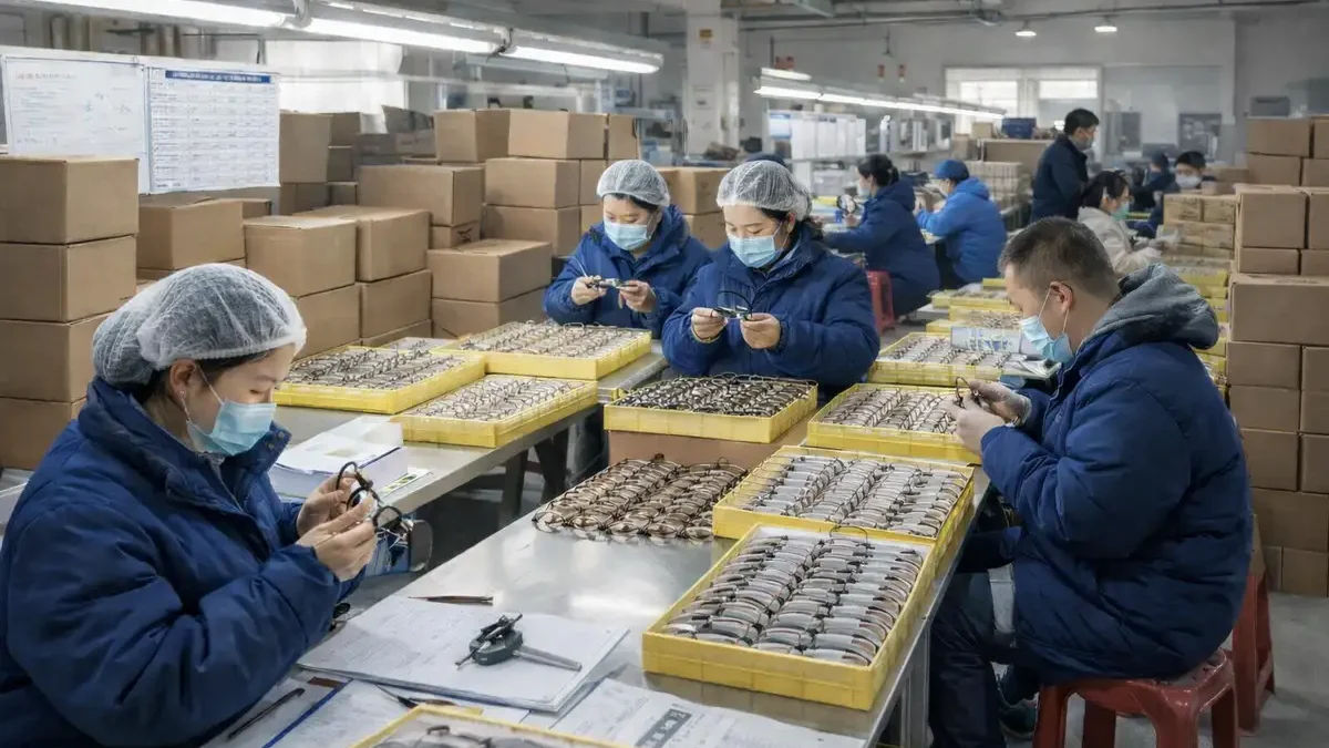 eyewear quality control before shipment at LI&NUNG factory