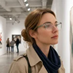PER02474 acetate optical frame with double lamination detailing and acetate spring hinge temples