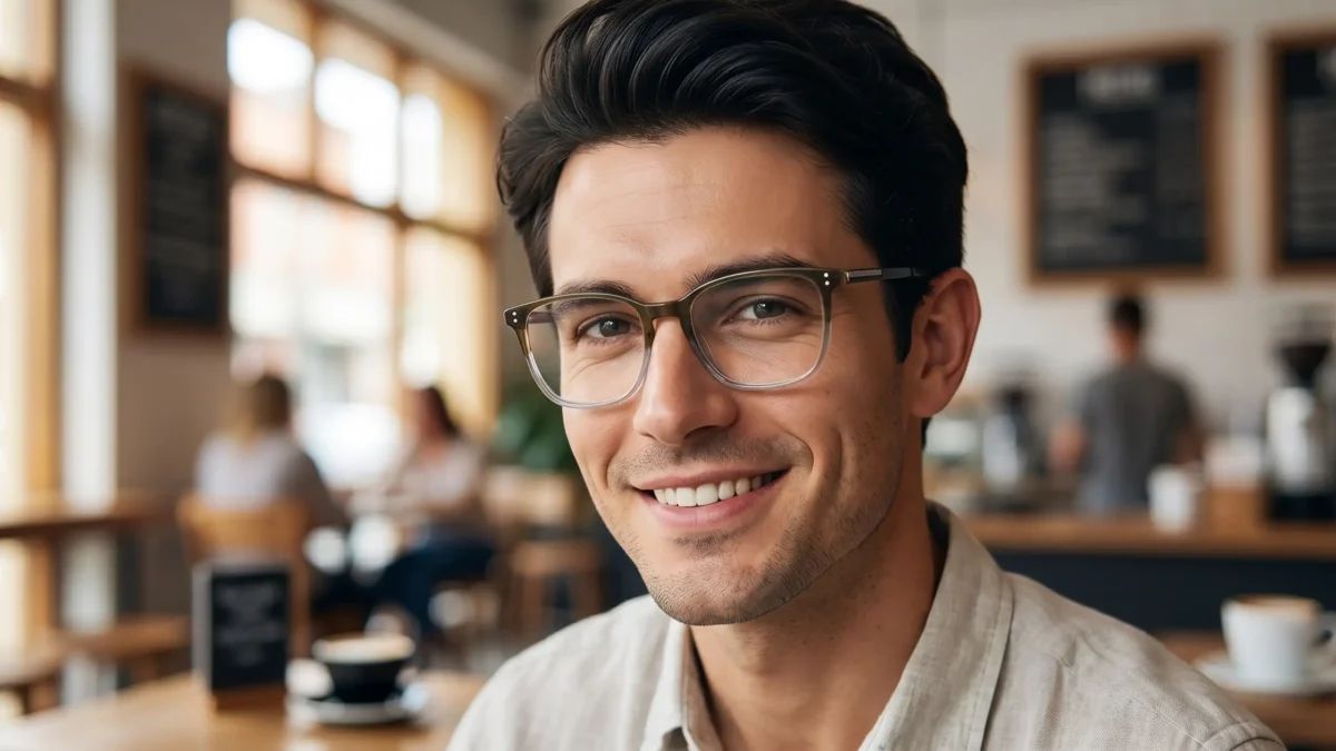 PER02496 acetate optical frame with handmade gradient acetate and double-color metal temples
