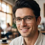 PER02496 acetate optical frame with handmade gradient acetate and double-color metal temples