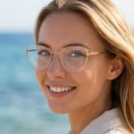 PSR02392 cat eye optical frame with flexible mono-block temples