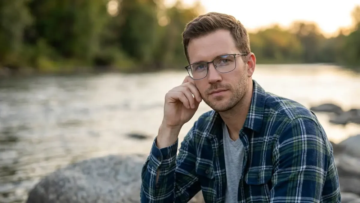 PSR02468 men's stainless steel optical frame with mono-block spring hinge temples and two-tone colors