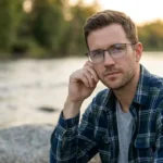 PSR02468 men's stainless steel optical frame with mono-block spring hinge temples and two-tone colors