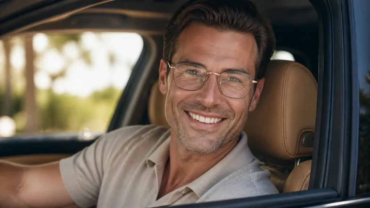 PSR02390 men's stainless steel optical frame with classic shape and mono-block temples